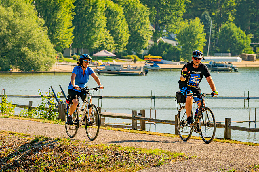 Bike Riders Along the Lake